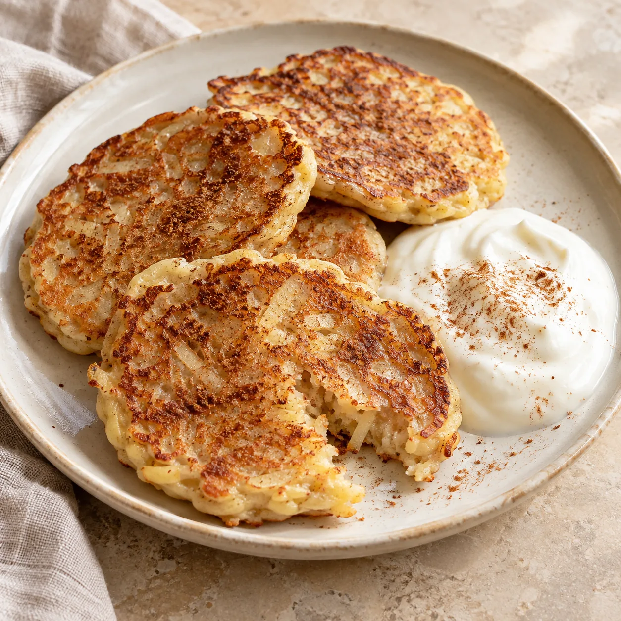 Kleine Apfel-Zimt-Pfannkuchen