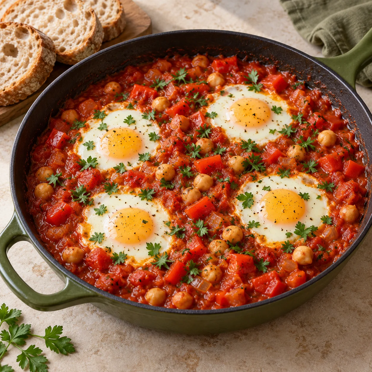 Shakshuka mit Kichererbsen