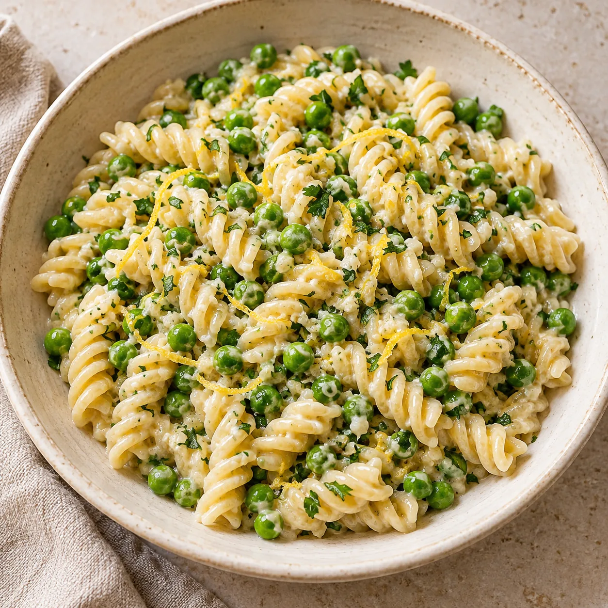 Zitronen-Erbsen-Pasta